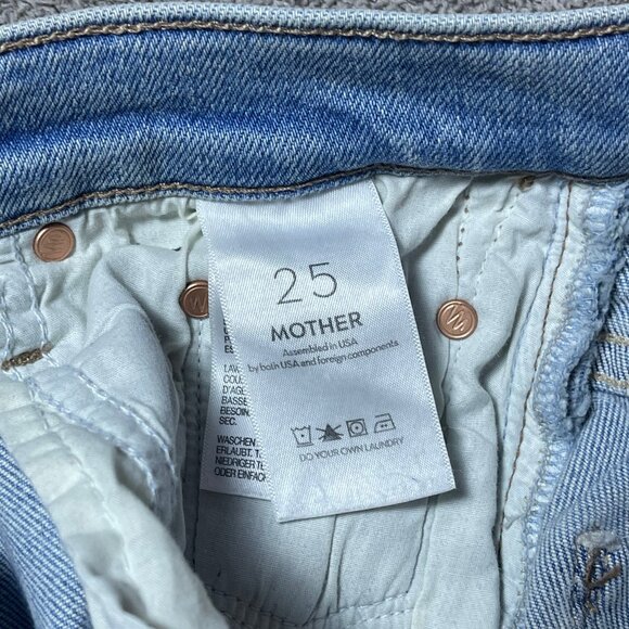 Mother The Weekender Fray Jeans Women 25 Light Denim Flare California Cruiser - Picture 8 of 9